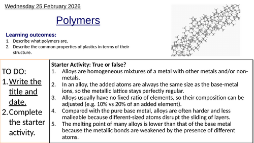 S2.4 Polymers (IBDP Chemistry)