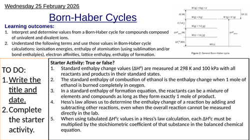 R1.2 Born-Haber Cycles, HL (IBDP Chemistry)