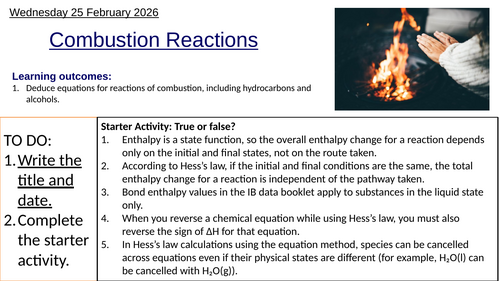 R1.3 Combustion Reactions (IBDP Chemistry)