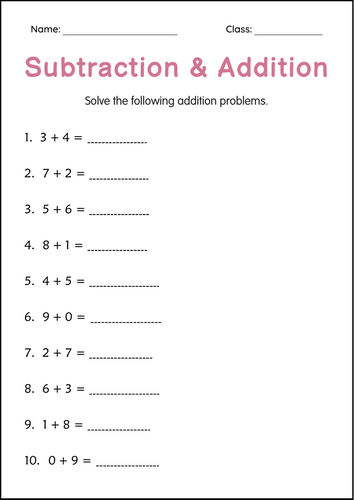 Addition and Subtraction With Regrouping Number Math Worksheet for grade 1, 2, 3