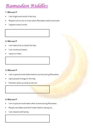 Ramadan Riddles & Mindfulness colouring