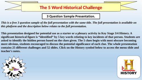 Sample 5 Word  Historical Challenge
