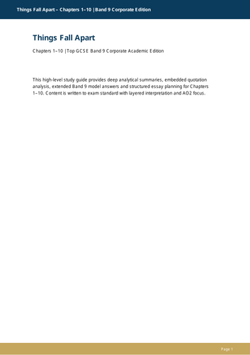 THINGS FALL APART IGCSE ANALYSIS