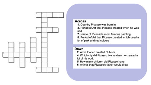 Picasso Crossword - Lesson Starter