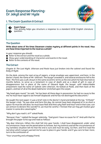 WJEC EDUQAS - English Lit - Jekyll and Hyde Question Guidance and Model Answer