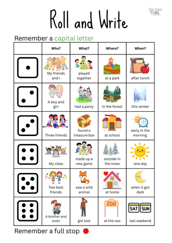 Roll & Write a sentence