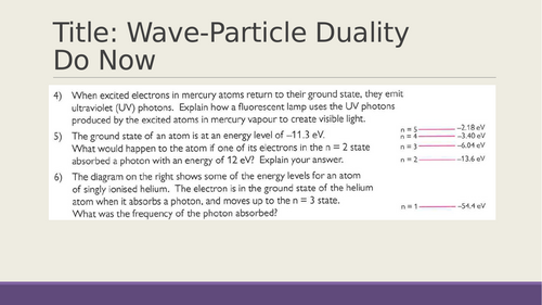 AQA A level Physics Quantum Phenomena Wave-Particle Duality
