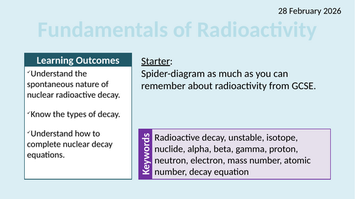 OCR AAQ in Applied Science- P3.2.1 Fundamentals of Radioactivity