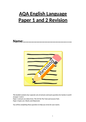 AQA English Language Paper 1 and 2 Revision Booklet