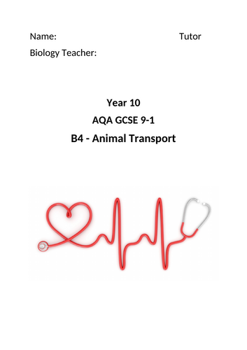 AQA GCSE Biology - B4 - Transport in Animals Workbook