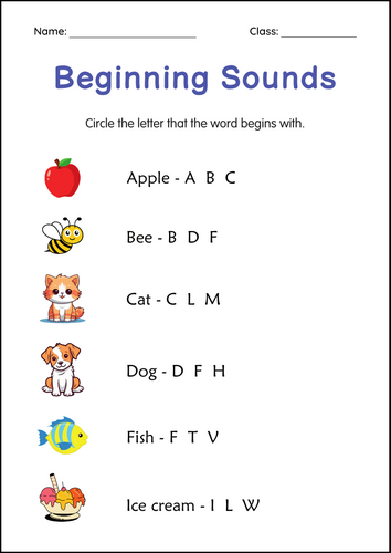 Beginning Letter Sounds Worksheets - Alphabet Letter Sounds Activities
