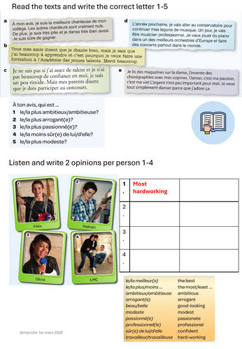 Studio 2 rouge Module 5 unit 4 - c'est qui le meilleur?