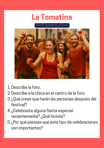 La Tomatina IGCSE example photo