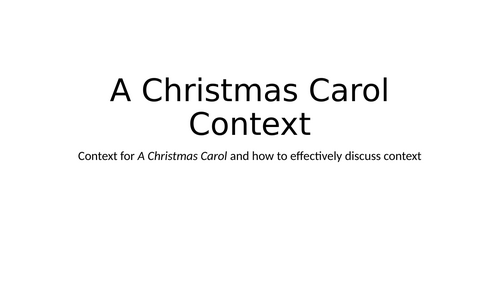 Context: A Christmas Carol
