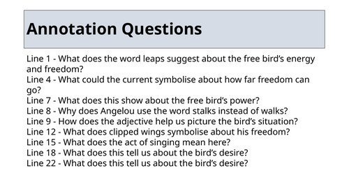 Annotations for Caged Bird By Maya Angelou
