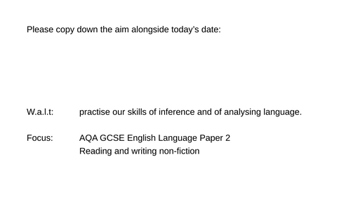 AQA GCSE English Language Paper 2 walkthrough q 2 q 3revision exam practice model answers