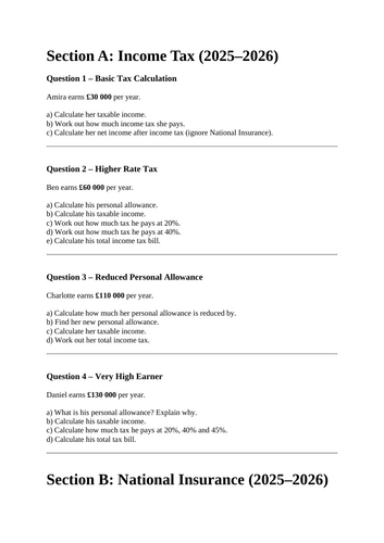 AQA Core Maths preliminary data 2026 paper 1 quick intro questions
