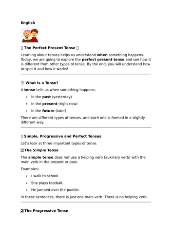 The Perfect Present Tense