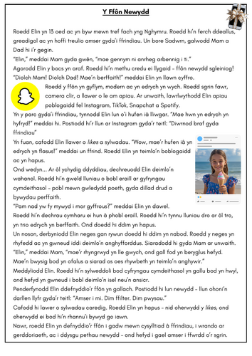 Stori fer - Technoleg / Short story - technology