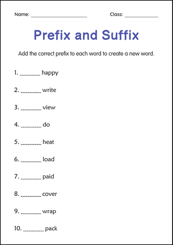 Prefixes and Suffixes Worksheets and Vocabulary Activities for Grade 2, 3, 4