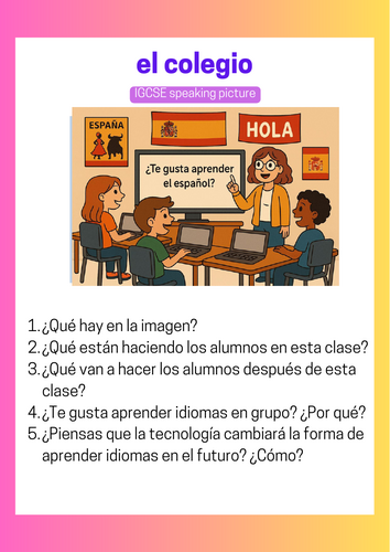 el colegio IGCSE photo card