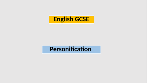 Personification - GCSE English