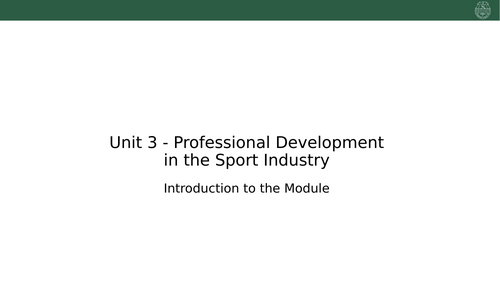 BTEC Sport Unit 3: Lesson Powerpoints