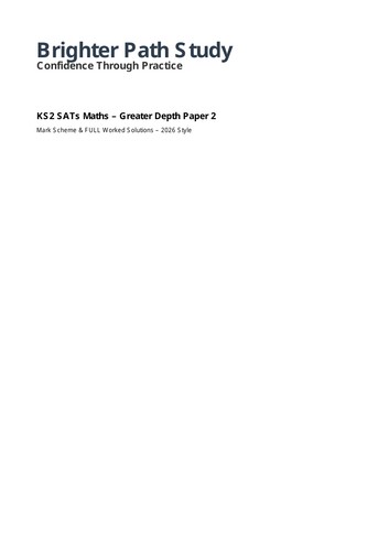 KS2 SATs Maths Greater Depth Worked Solutions – Mark Scheme for Practice Paper 2