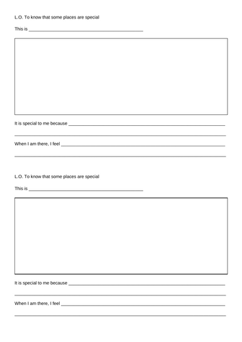 Special places introduction activity RE KS1