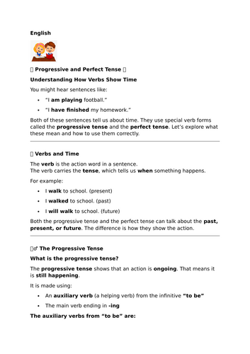 Progressive and Perfect Tense