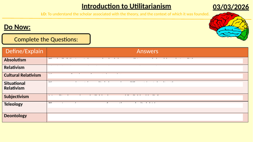 Introduction to Utilitarianism Slides & Lesson