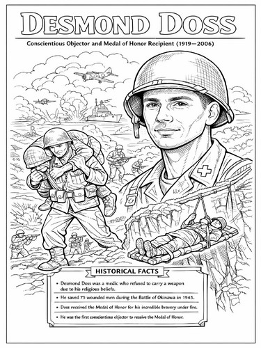 Desmond Doss Coloring Picture