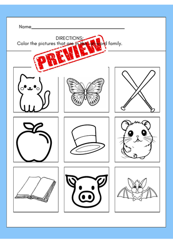 Trace, Color & Match: The "at" Family Workbook