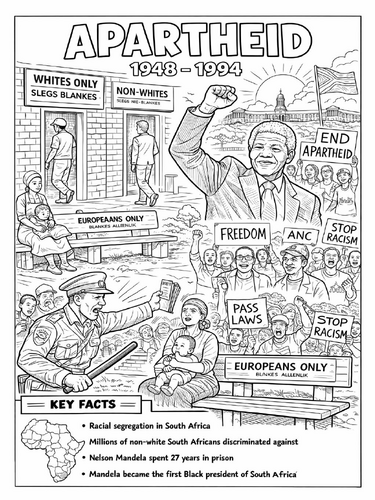 Apartheid Coloring Picture