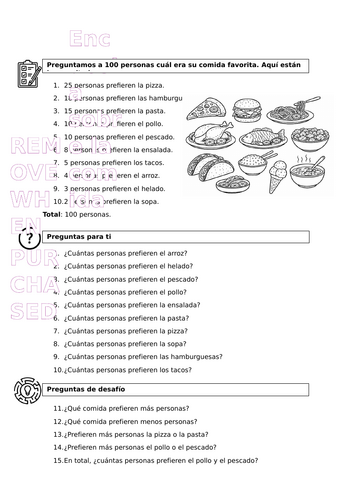 Easy Spanish food survey