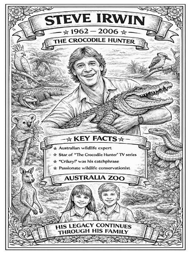 Steve Irwin Coloring Picture