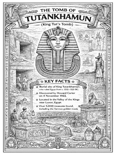 Tomb of Tutankhamun coloring page