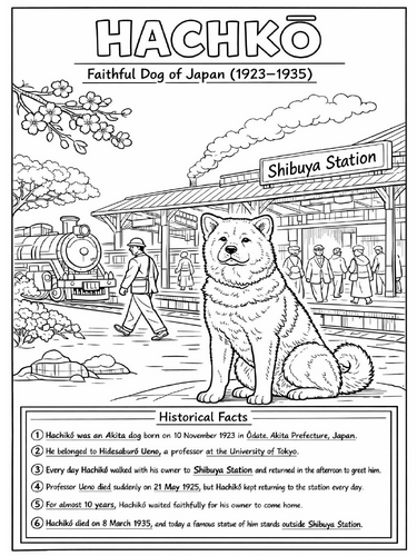 Hachikō coloring page