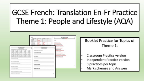 Translation En-Fr Practice Theme 1- GCSE French