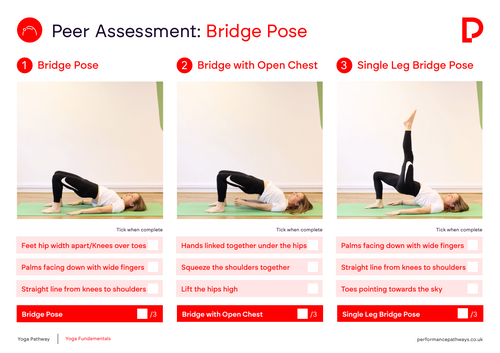 Bridge Pose Peer Assessment Card