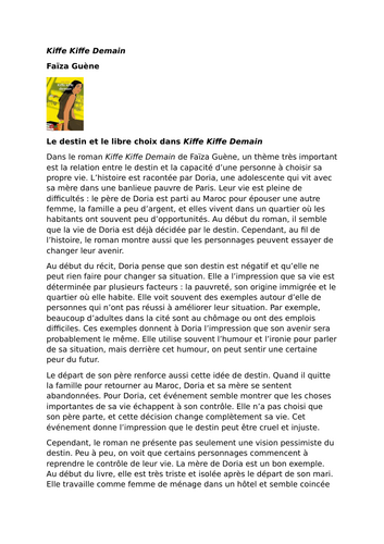 Kiffe Kiffe Demain – Faïza Guène – Fate vs Self-Determination