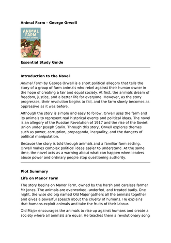 Animal Farm – George Orwell - Essential GCSE Revision Guide