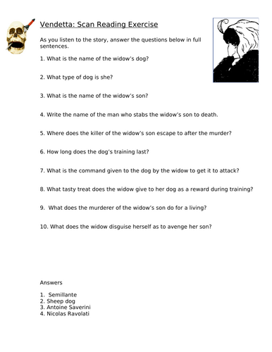 Vendetta - Short Story Resources for Year 8