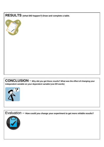 Science KS3 Experiment writing frame