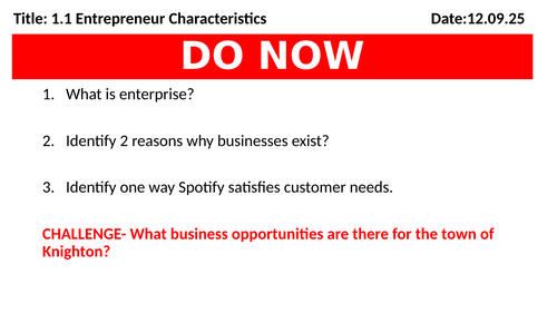 Entrepreneur characteristics