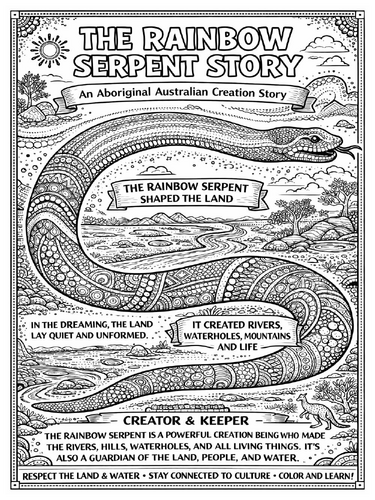 The Rainbow Serpent Story coloring page