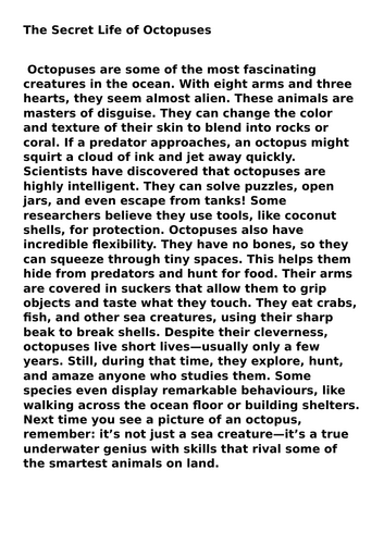 5 Fluency texts at the Lexile score of 970