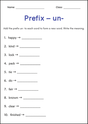 Prefixes, Suffixes, and Root Words Worksheets for Elementary ELA Grammar