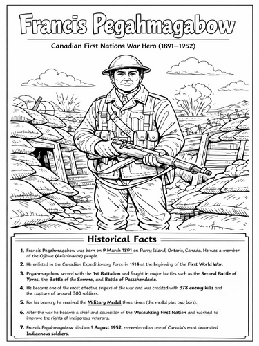 Francis Pegahmagabow Coloring Picture