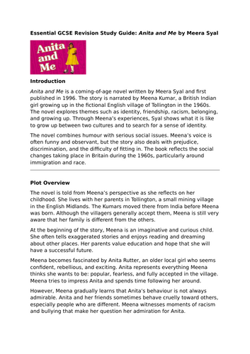 Anita and Me by Meera Syal – Essential GCSE Revision Guide